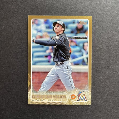 Christian Yelich 8x Karten LOT mit 2015 Topps Gold #178 & 2017 Ginter Mini Gold #282 - Bild 6 von 8