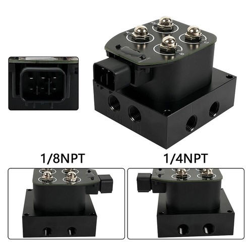 Universal Truck 12V Air Ride Suspension Manifold Solenoid Valve 1/4 NPT 0-200psi - Picture 4 of 10