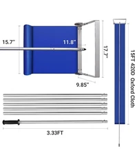 20FT Snow Roof Rake, Adjustable Aluminum Roof Snow Removal Tool, Two 3'' Wheels 