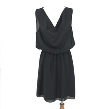 Guess Womens Dress Small Black Sleeveless Pullover Elastic Waist Draped Lined