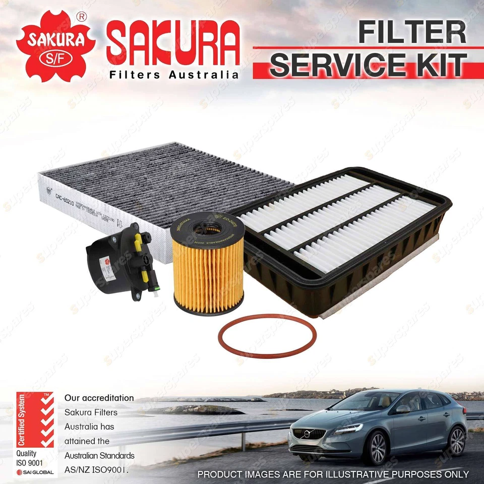 Sakura Oil Air Fuel Cabin Filter Kit for Peugeot 4007 DW12 4Cyl 2.2L 09-03/14 - image 2 of 2