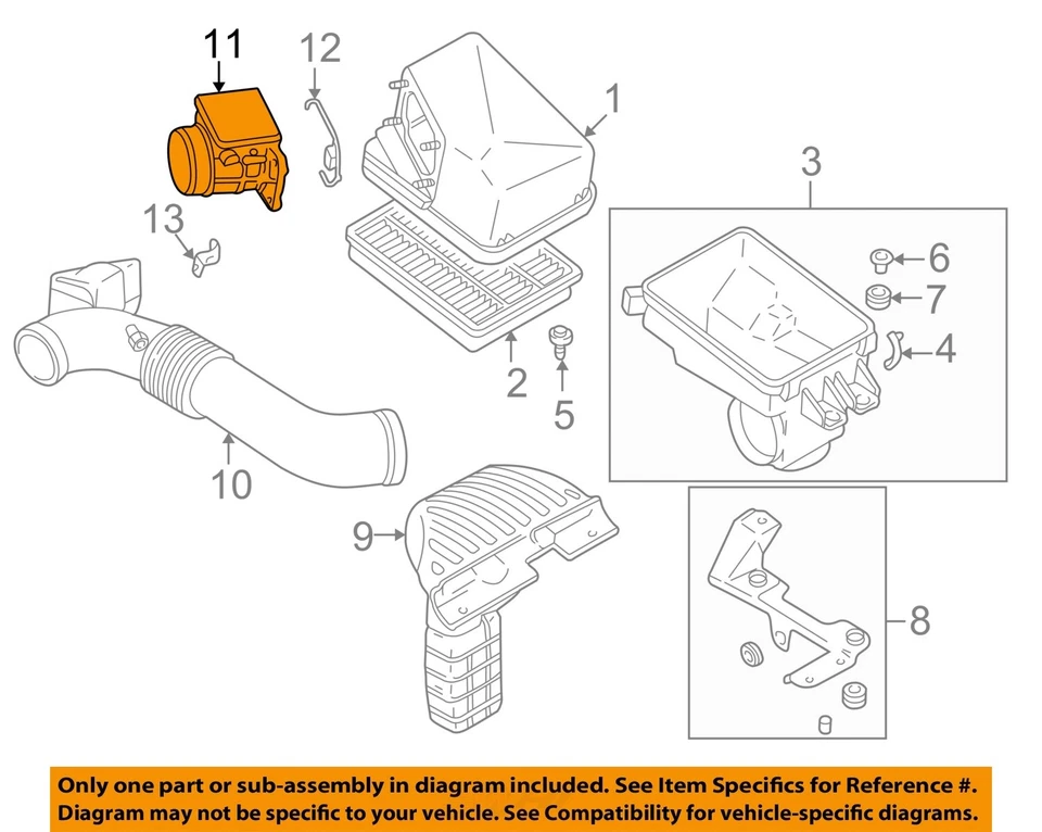 Used Fuel Injection Air Flow Meter fits: 2003 Mitsubishi Outlander Cpe Grade A - Image 3 of 4