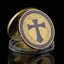 Masonic Purple Knights Templar Crusaders Commemorative Freemason Gold Coin