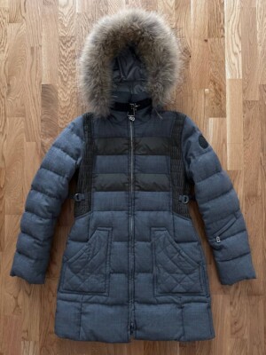 Bogner Finn Raccoon Gray Down Parka Jacket Size 6