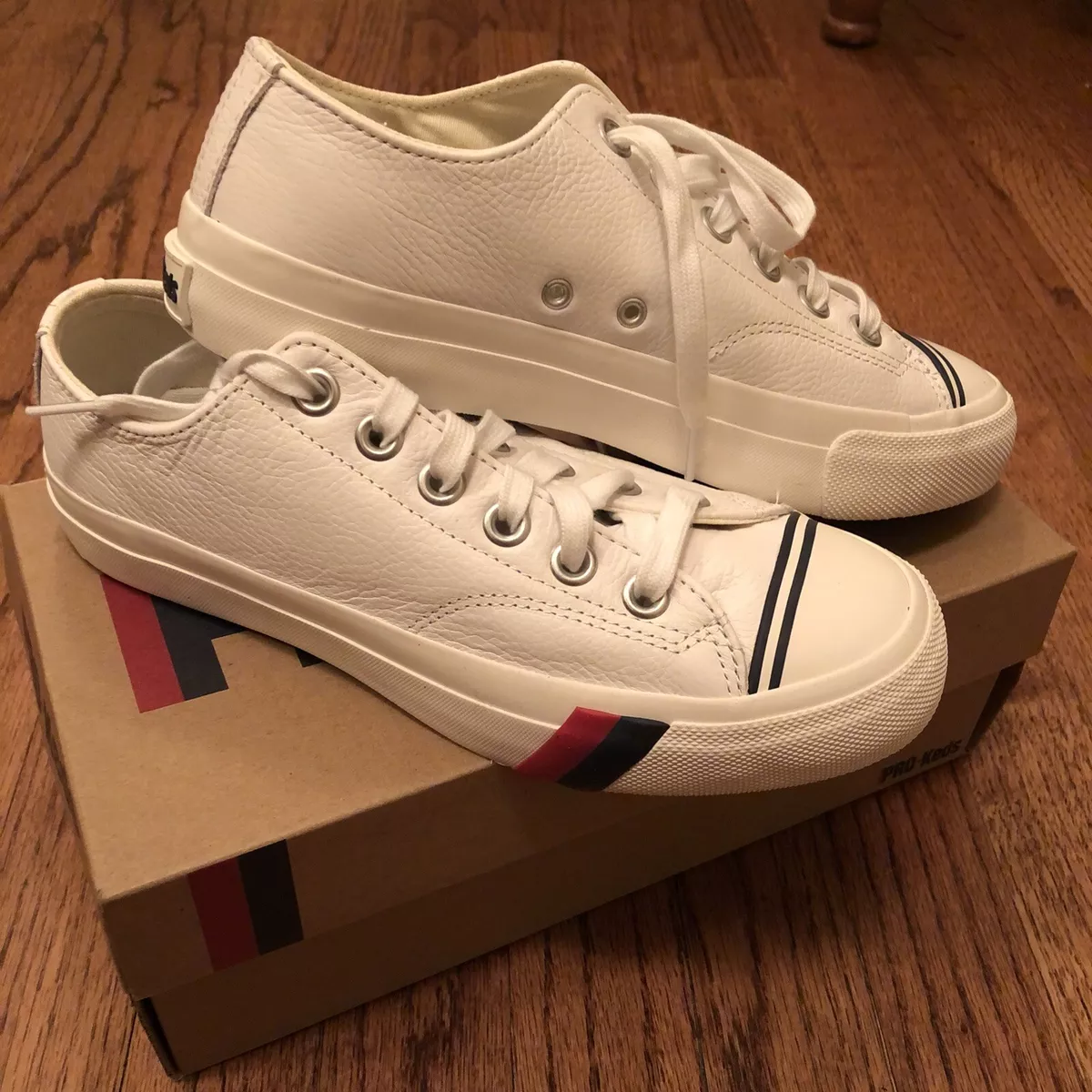 klassisk skøn Nautisk PRO KEDS ROYAL LO LEATHER WHITE 7.5 | eBay