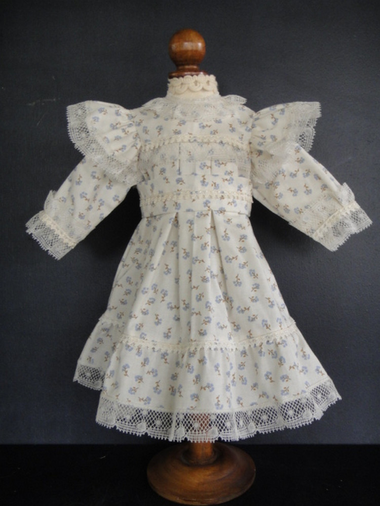 Ropa De Algodón Blanca Con Flores De PUPAS Modernas Antiguas 42 Cm Jumeau Modelo