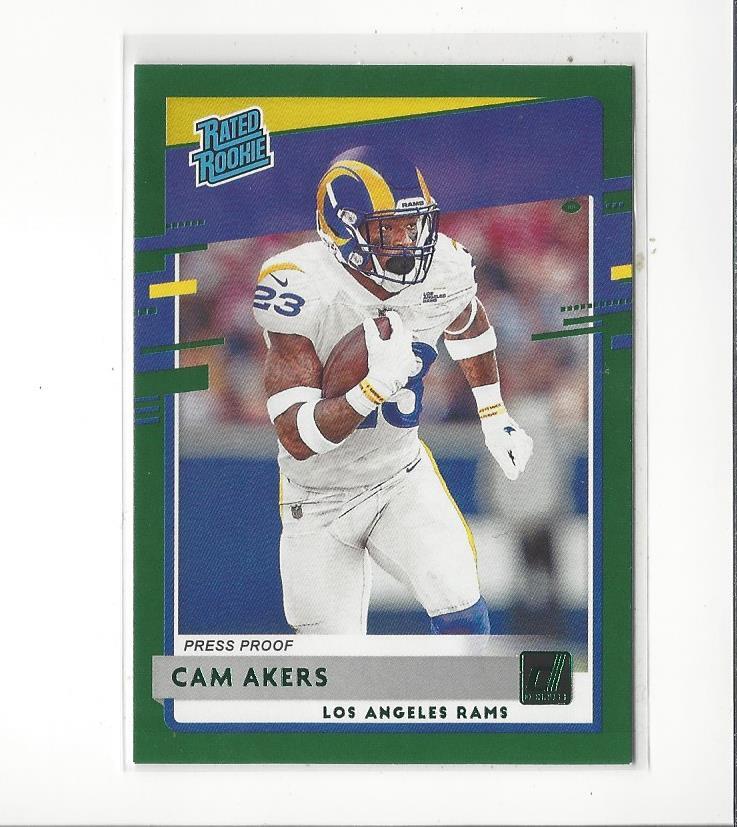 2020 Donruss Press Proof Green #325 Cam Akers RR RC Rookie Rams