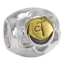 Sterling Silver with Gold Svadhisthana Sacral Chakra For European Charm Bracelet