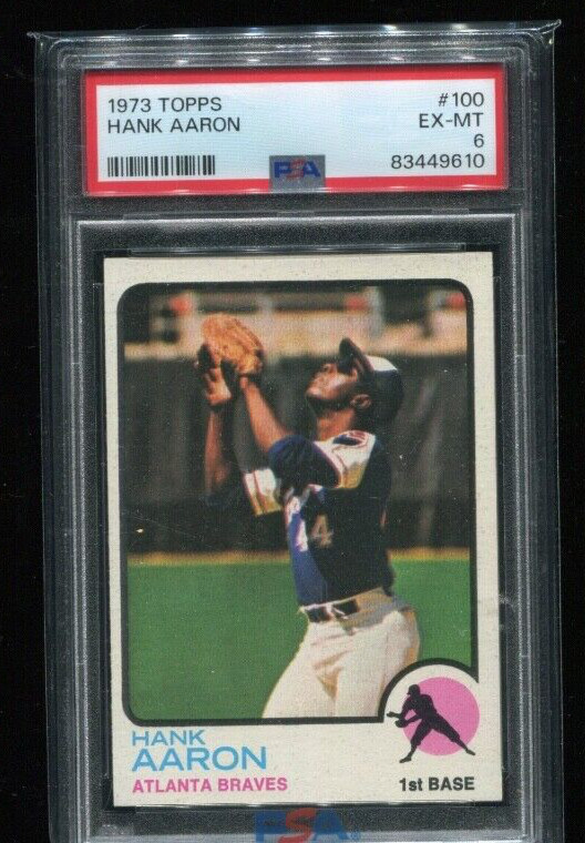 1973 Topps - HANK AARON - Card #100 - ATLANTA BRAVES PSA 6