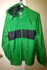 VNTG LARGE STARTER GREEN HOODED WINDBREAKER FULL ZIP WITH DRAWSTRING