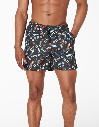 PANTALONES CORTOS DE BAÑO MARCELO BURLON HAWAII ESTAMPADO CON LOGOTIPO CRUZADO PARA HOMBRE CMFA003S22FAB0031001 - Imagen 2 de 4