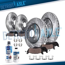 Front Rear Drilled Rotors Ceramic Brake Pads for 2004-2007 Subaru Impreza 9-2X