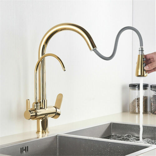 3 Way Water Filter Tap Kitchen Drinking Sink Mixer Taps with Pull Out Sprayer uk - Picture 24 of 66