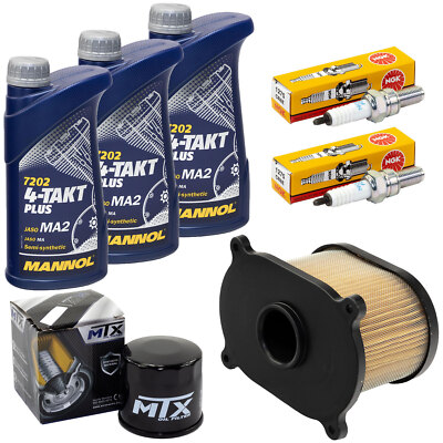 Wartung Set für Suzuki SV 650 AV SV 1999-02 Öl 3L Luftfilter Ölfilter Zündkerzen