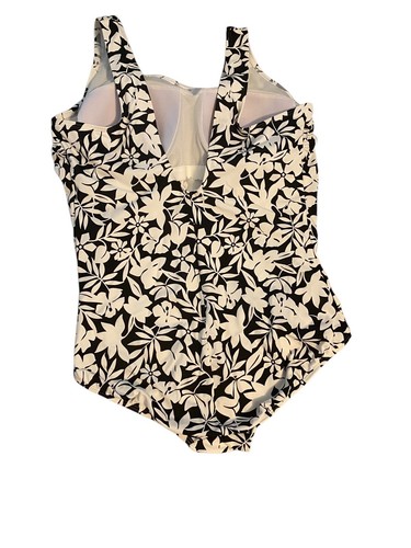 Lands' End Einteiler Badeanzug Damen 20W schwarz weiß Hawaii Tropical X-Back - Bild 5 von 9