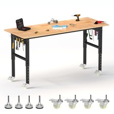 70    Work Bench Adjustable Workbench Heavy Duty Work Table with Power outlets