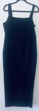 Plus Size Split Thigh Solid Maxi Black Dress Size 1xL SHEIN