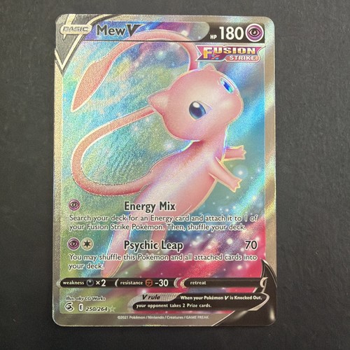 Pokemon TCG Swsh08: Fusion Strike Mew v Full Art Holo Ultra Rare Card 250/264