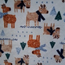 Chick Pea Blue Baby Blanket Deer Reindeer Trees Security Lovey 30 x30 HTF Soft