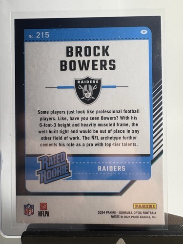 2024 Panini Donruss Optic Brock Bowers #215 Base Rated Rookie RR Rookie Card RC - Picture 2 of 2