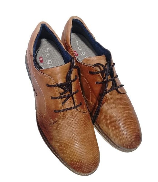 Men Bugatti Heels Brown Leather 45.5