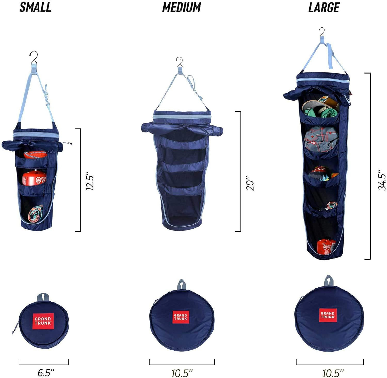 Adventure Shelf Small – 7L Compressible Hanging Organizer for Camping, Travel &