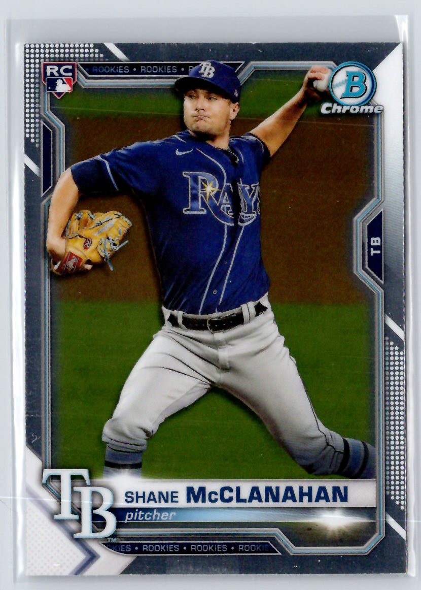 2021 Bowman Chrome #8 Shane McClanahan Rookie Tampa Bay Rays