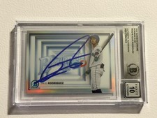 Julio Rodriguez Auto 2022 Bowman Chrome in 3D RC B3D-16 Mariners Auto 10 Beckett