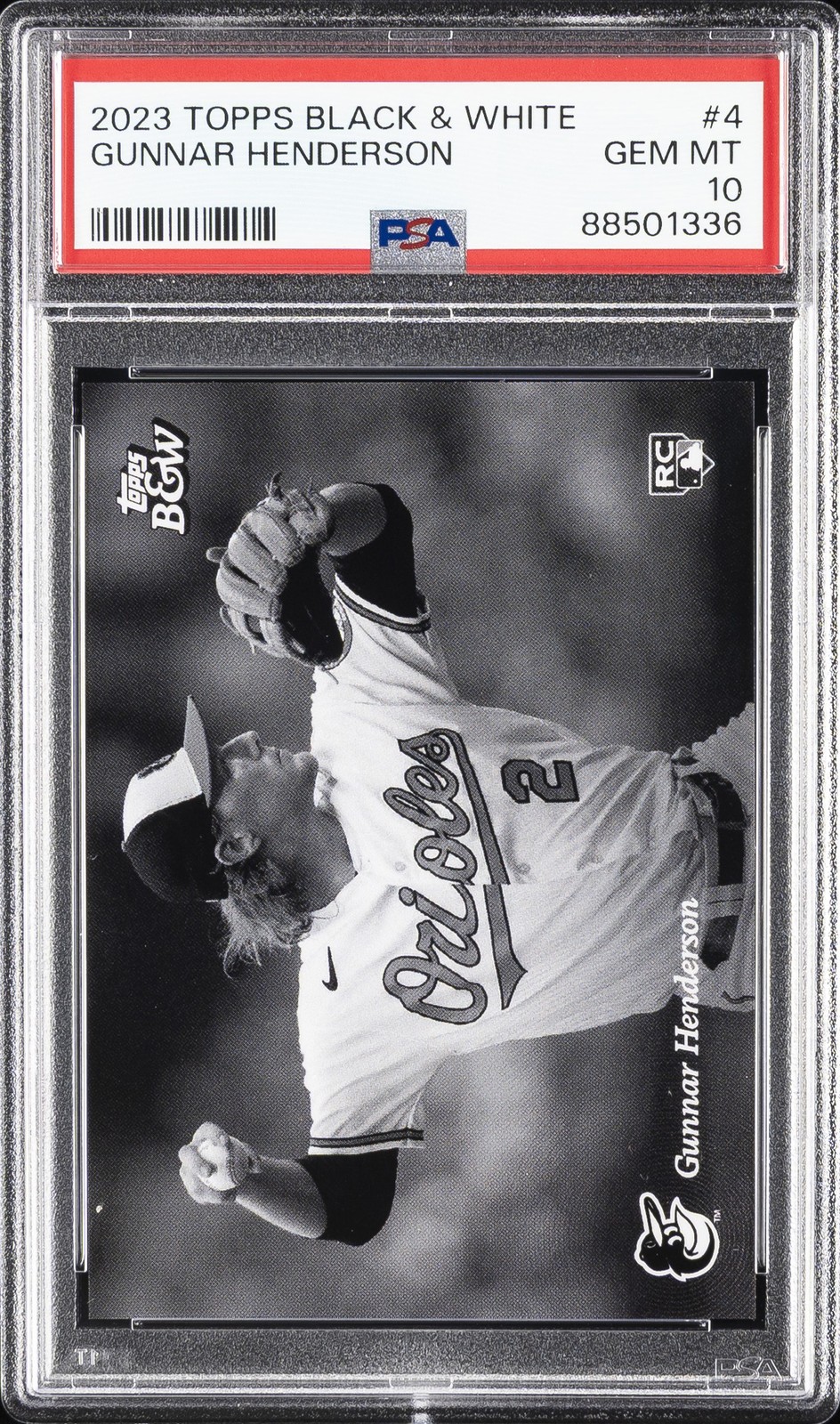 2023 TOPPS BLACK & WHITE #4 GUNNAR HENDERSON ROOKIE RC PSA 10