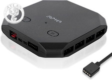 Uphere 12V RGB to 5V ARGB PC Fan Hub with 6 PWM 4Pin Port,8 5V ARGB 3Pin Port,Su