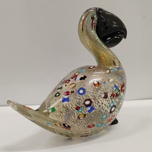 Luigi Mellara Murano Art Glass Toucan Bird Signed Sculpture 8" Tall Millefiori - Picture 5 of 24