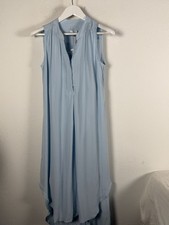 CAbi Women's Light Blue High Low Sleeveless Breeze Shirt Dress Medium New $103