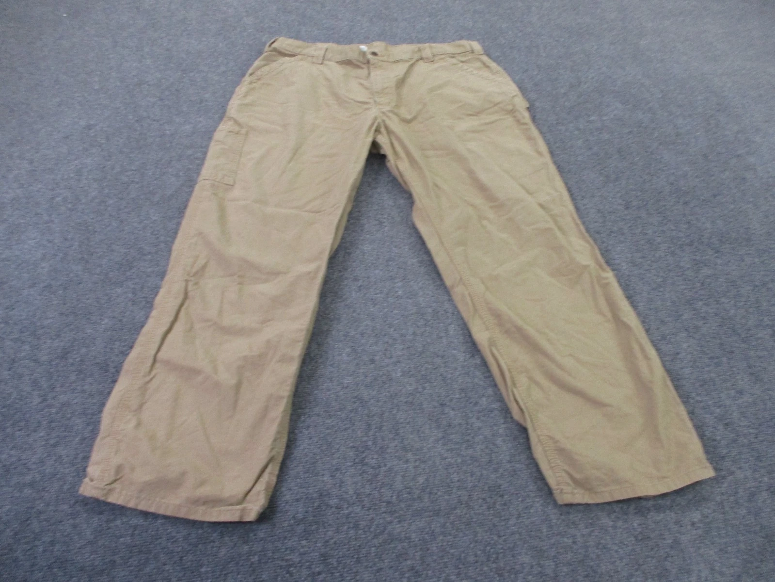 Carhartt Pants Mens 42 X 32 Beige Canvas Cargo Dungaree Workwear Outdoors Hiking