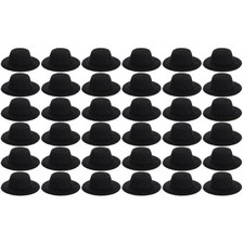 2 Pack Snowman Hats for Crafts Mini Black Miniature Very Small Dolls