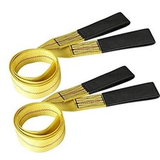 2pcs 2 inch by 6 feet Lifting Strap 3000 lbs Load Capacity and 9000 lbs Yellow