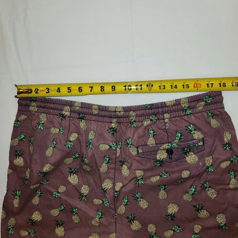 Island Republic Men's Shorts  Pineapples 100% Cotton Drawstring Sz 36 - Image 4 of 4