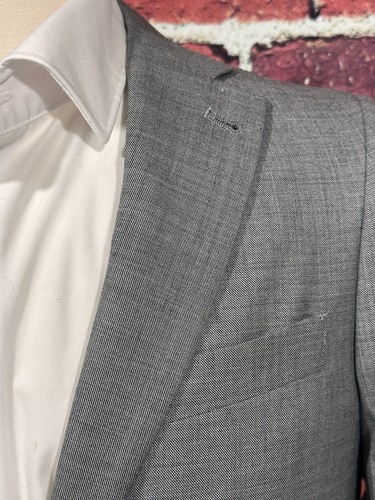 INDOCHINO BLAZER SIZE 36L SPORT COAT GRAY BESPOKE SUIT JACKET LONG FIT CUSTOM - Picture 2 of 12