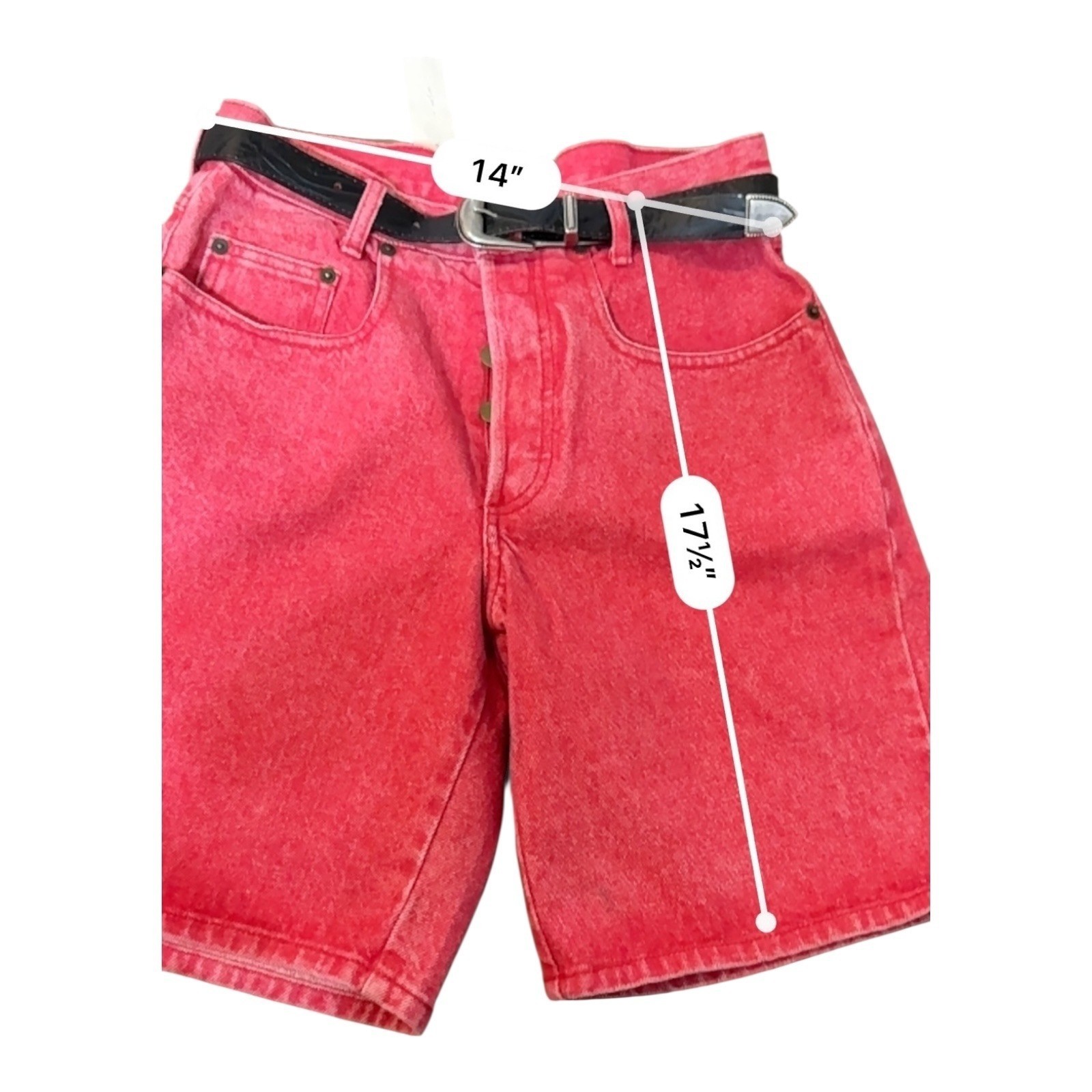 Vintage GUESS Jeans Red Acid Wash High Waist Shorts NWT George Marciano 1980 -1 image 7