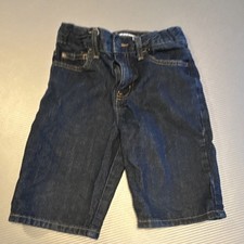 Old Navy Boys 7 Regular Blue Dark Wash Denim Shorts Cotton Pockets adjustable