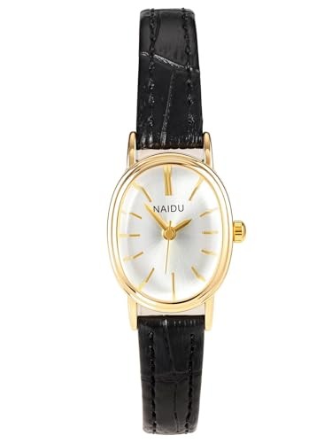 Montre fine quartz femme petit cadran ovale blanc pour petits poignets fins