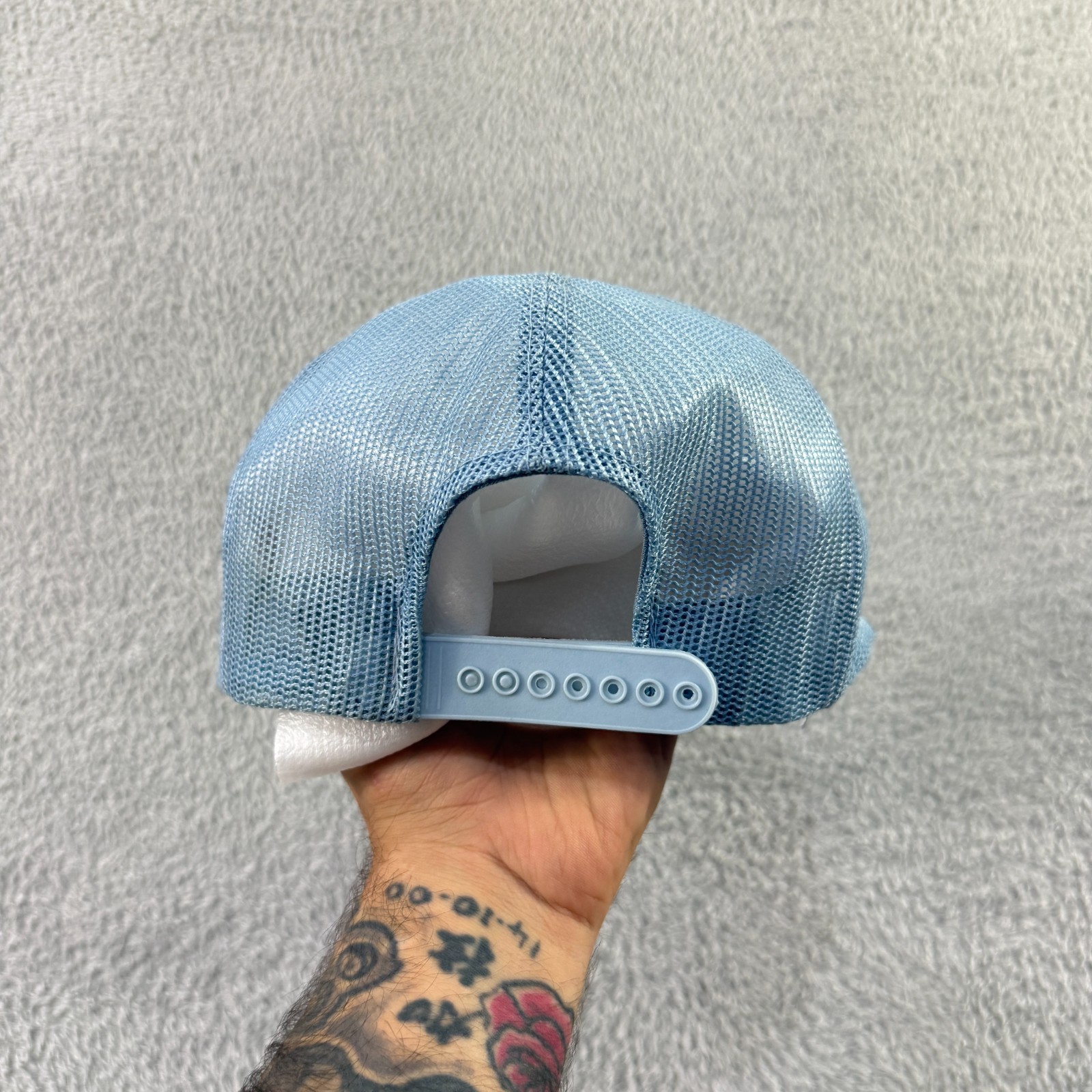 Vintage Schoonhoven Farms 80's Blue White Mesh Trucker Snapback Cap image 4
