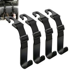 4 Pack Adjustable Car Headrest Hooks Vehicle Seat Hanger for Bags Purses