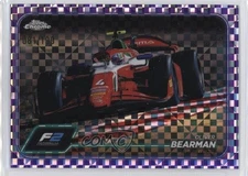 2024 Chrome Formula 1 F2 Cars Purple Checker Flag Refractor Oliver Bearman 11ng
