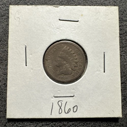 1860 Indian Head Cent 1c Round Bust. Copper. Non Magnetic. KM 90