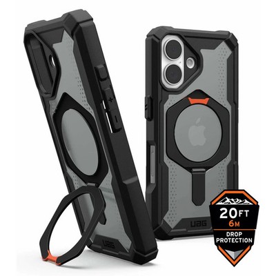 UAG iPhone 16 6,1'' Hülle Plasma XTE mit Ständer und MagSafe - Schwarz / Orange