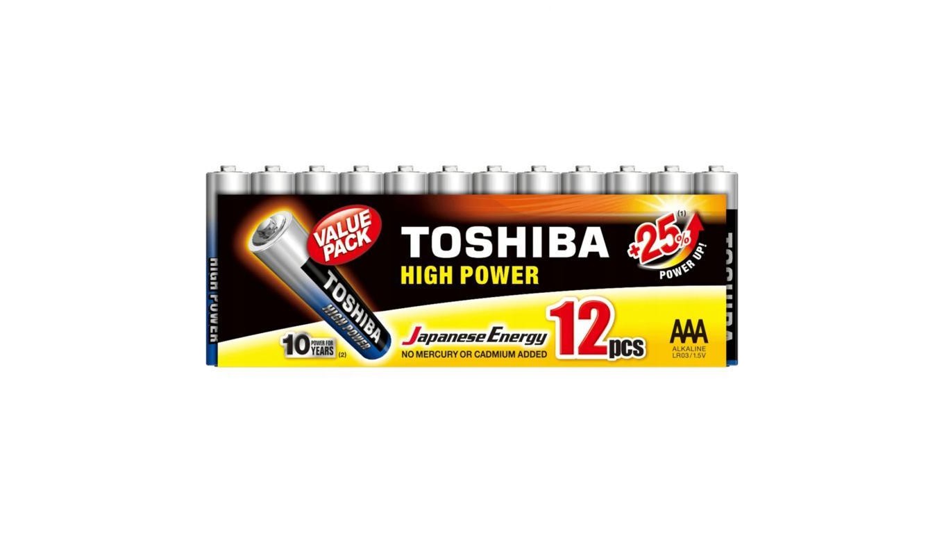 4904530593291 Bateria alkaliczna LR03 AAA 15V HIGH POWER 12szt TOSHIBA 3790₽