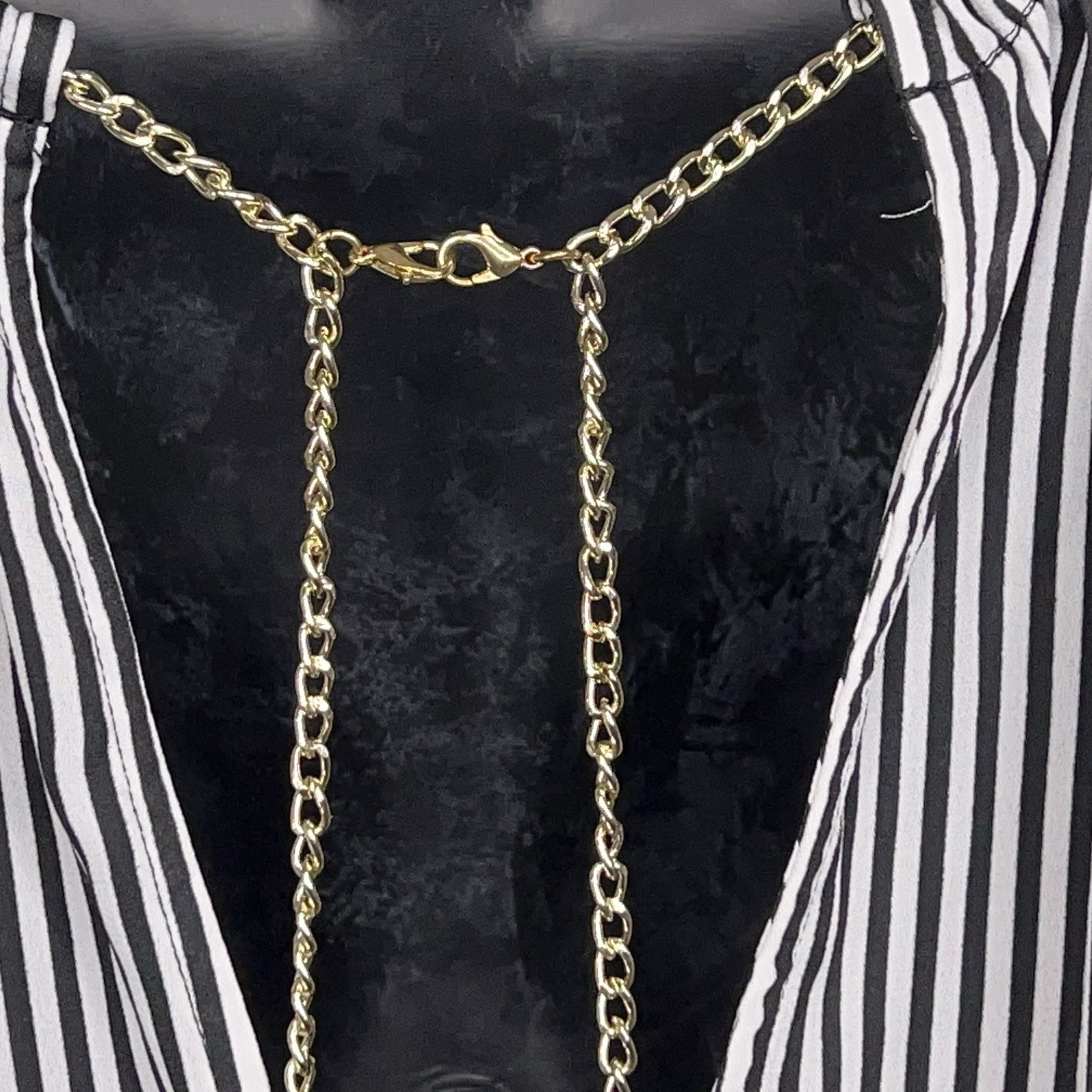 Medium Bold Elements Black White Striped Blouse C… - image 4