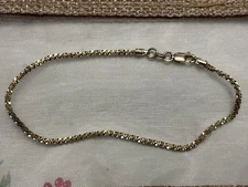Sterling Silver Chain Bracelet Marked FAS 925 Italy 7" Length