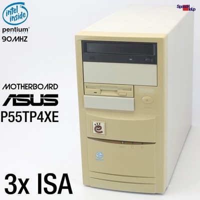 3x ISA ASUS P55TP4XE PC COMPUTER PENTIUM 90MHZ WINDOWS 98 SE LAN 64MB 2GB LPT