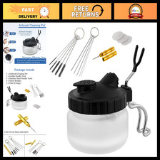 4-Piece Airbrush Cleaning Pot Kit with 5 Nozzle Cleaning Needles - Easy Maintena